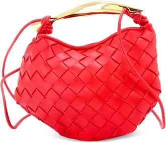 Bottega Veneta Sardine Nappa Intrecciato mini-tas met handgreep - Rood