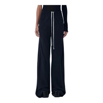 Rick Owens Wide Trousers, female, Black, Size: M Drawstring Bias Pants