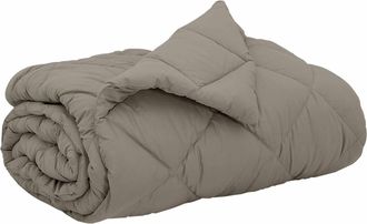 vidaXL Edred&oacute;n De Todo El A&ntilde;o Gris Claro 200 X 200 Cm Microfibra Vidaxl