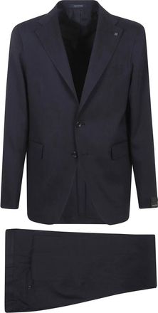 Tagliatore Single-breasted pak - Heren - Business pakken - Blauw - L - Leer - Kostuums