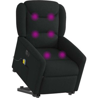 vidaXL Vidaxl - Sill&oacute;n De Masaje El&eacute;ctrico Reclinable Elevable Tela Negro