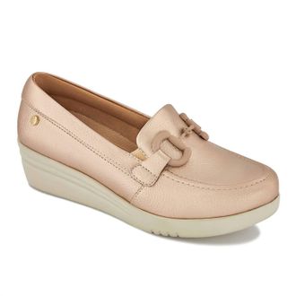 Andrea Womens Wedge Moccasins In Nude