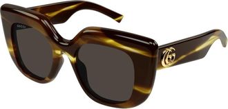 Gucci Sunglasses, female, Brown, Size: 50 MM Oversized Butterfly Sunglasses
