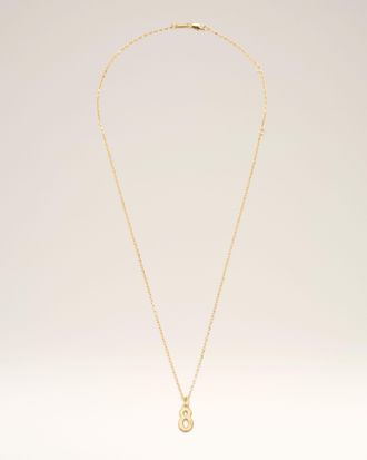 Ami Gold Brass Hammered 8 Pendant Necklace Yellow - OS - Unisex