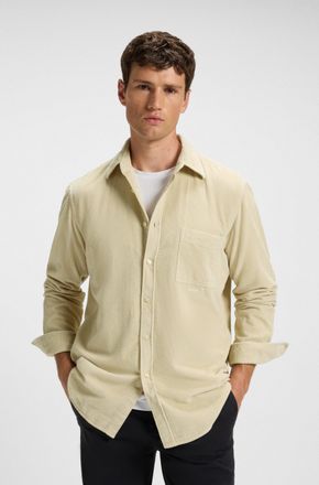 Boss Orange by Hugo Boss Langarmhemd BOSS ORANGE Relegant, Herren, Gr. XXL, N-Gr, light beige271, Cord, Obermaterial: 100% Baumwolle, unifarben, regular fit, Manschette, Hemde