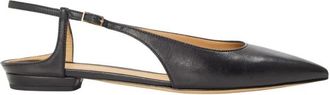 Emporio Armani Pumps met puntige neus en slingback band - Dames - Ballerinas - Zwart - 38 1/2 EU - Leer - Schoenen
