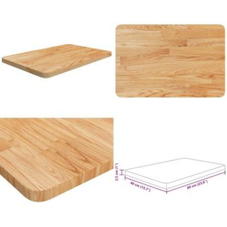 vidaXL Piano Bagno Marrone Chiaro 60x40x2,5cm Legno Massello Trattato - Piano in legno - Ripiano in legno