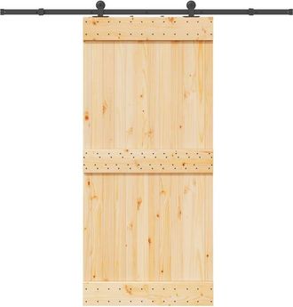vidaXL Vidaxl - Puerta Corredera Con Herrajes Madera Maciza De Pino 95x210 Cm
