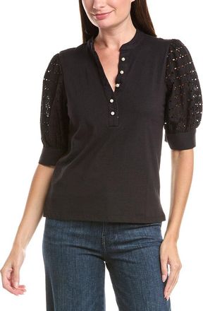 CeCe by Cynthia Steffe Cece Henley Mixed Media Top