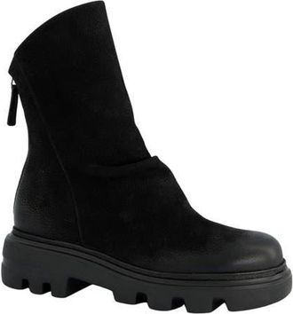 Paul Green Crosby Lug Sole Bootie in Black Grained Nubuck at Nordstrom, Size 6.5Us