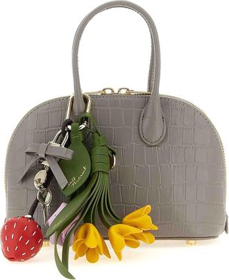 Self Portrait Croc Leather Mini Toast Handbag