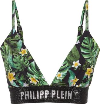 Philipp Plein Hawaii Bra Top - Dames - BHs - Groen - XS - Katoen - Ondergoed