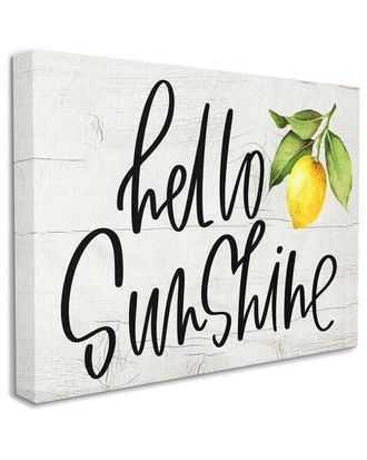 Stupell Industries Hello Sunshine Expression Soft Country Lemon Branch Stretched Canvas Wall Art By Valerie Wieners