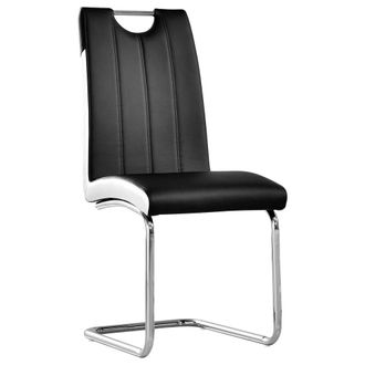 Best Master Furniture Best Master Bono Faux Leather Modern Dining Side Chair in Black/White (Set of 2)