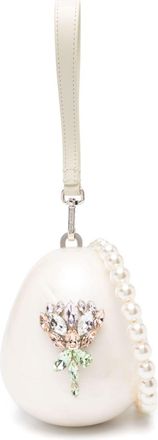 Simone Rocha micro Pearl Egg clutch bag - Neutrals