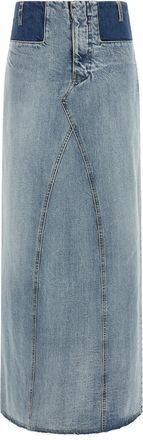 Maison Margiela Blue Cotton Mini Womens Skirt