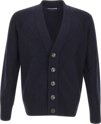 KANGRA Cardigan - Heren - Vesten - Blauw - XL - Wol - Truien & Vesten