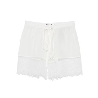 Ann Demeulemeester Lace-trimmed Drawstring Shorts