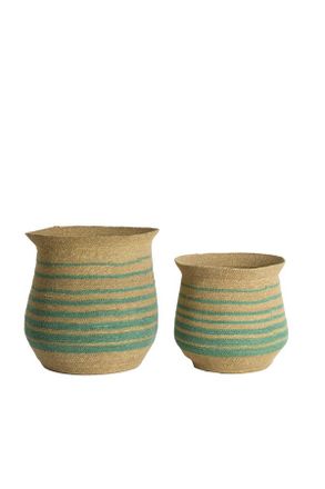 Light & Living Cesta Azul De Material Vegetal Acogedora Light & Living Rutja