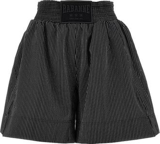 Paco Rabanne Pinstriped wool boxing shorts Woman 38