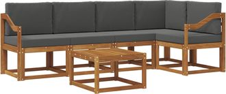 vidaXL Conjunto De Sof&aacute;s De Exterior 6 Uds. Natural Y Antracita Vidaxl
