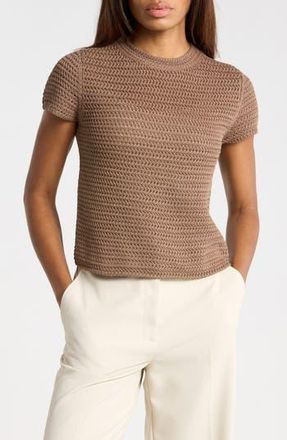 Vince Cotton Crochet Crewneck T-Shirt in Desert Wind at Nordstrom Rack, Size X-Small