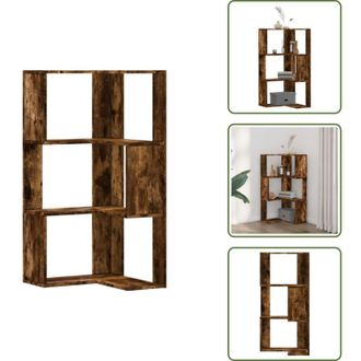 vidaXL Libreria in legno multistrato - vidaXL Libreria Angolare 3Ripiani Rovere Fumo 50x50x102 cm Multistrato - Libreria angolare a 3 livelli