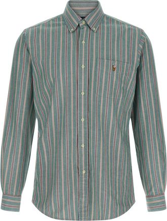 Ralph Lauren Green Button-down Striped Shirt