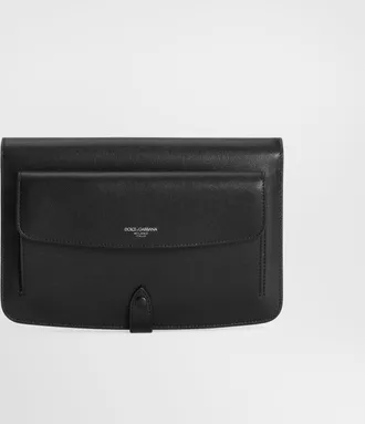 Dolce & Gabbana Calfskin Clutch Bag - Man Briefcase And Clutches Black Onesize