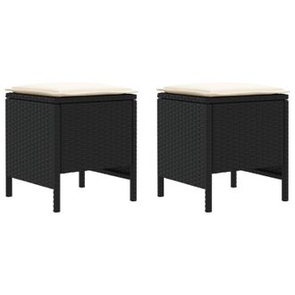 vidaXL Reposapi&eacute;s De Jard&iacute;n 2 Pieza Negro Y Crema 38 X 38 X 45 Cm Vidaxl