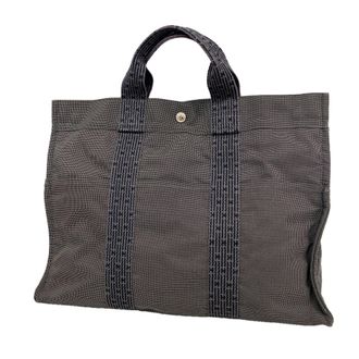 Herm&egrave;s Gray Nylon Tote Bag (Pre-Owned)