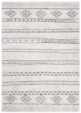 Tapiso Alfombra de sal&oacute;n crema antracita azteca efecto 3d 120 x 170 cm