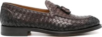 Doucal's Mocassini in pelle con design intrecciato - Marrone
