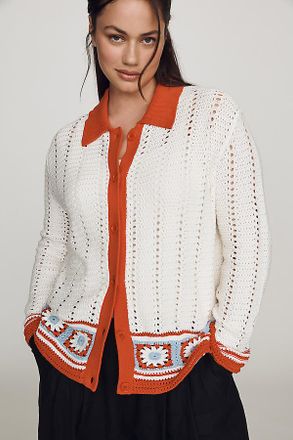 Chinti and Parker Cotton Crochet Cardigan