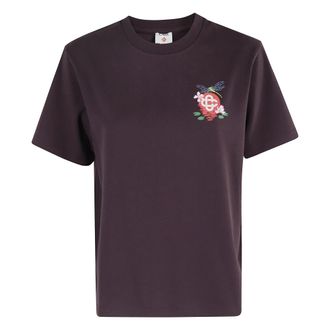 Casablanca Dragonfly Floral Print T-Shirt - Dames - T-shirts - Rood - XS - Tops