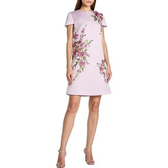 Mac Duggal Womens Cap Sleeve Embroidered Satin Mini Dress in Lilac at Nordstrom, Size X-Small