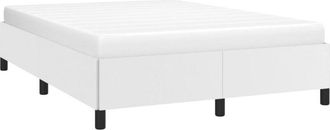 vidaXL Vidaxl - Estructura De Cama Sin Colch&oacute;n Cuero Sint&eacute;tico Blanco 140x190cm