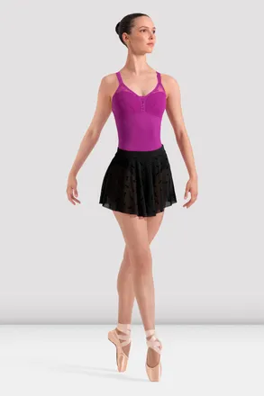 Bloch Ladies Eleanor Floral Mesh Skirt, Midnight Amethyst