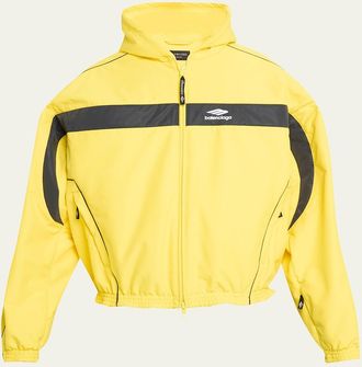 Balenciaga Mens Technical Hooded Track Jacket