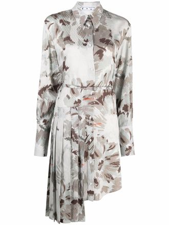 Off-white Chemisier asimmetrico a fiori - Grigio
