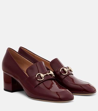 Gucci Lady Horsebit patent leather loafer pumps