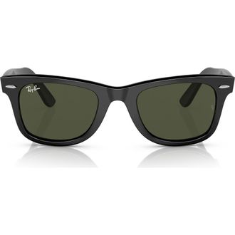 Ray-Ban 52mm Square Sunglasses in Black /Green at Nordstrom
