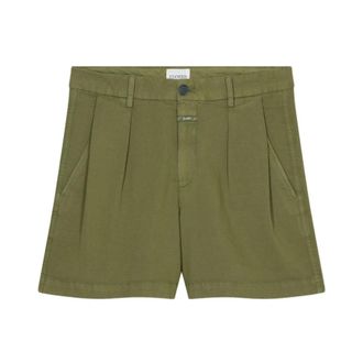 Closed Linnen Shorts - Dames - Korte Broeken - Groen - W27 - Linnen - Korte Broeken