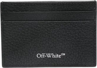 Off-white Diag-stripe leather cardholder - men - Acrylic/Polyamide/Cotton/Calf Leather/Viscose - One Size - Black