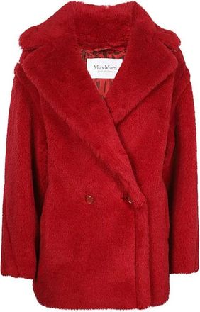 Max Mara Double-breasted Jas - Dames - Mantel - Rood - XS - Wol - Jassen