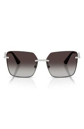 Dolce & Gabbana 59mm Rimless Square Sunglasses in Silver /Grey Gradient at Nordstrom