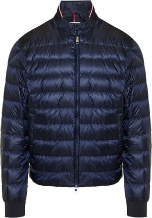 Moncler Rigel Short Down Jacket - Heren - Jassen - Blauw - Maat: XL Polyamide