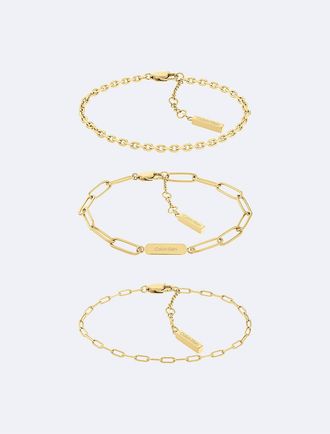 Calvin Klein Womens Chain Bracelet Gift Set - Metallic - OS
