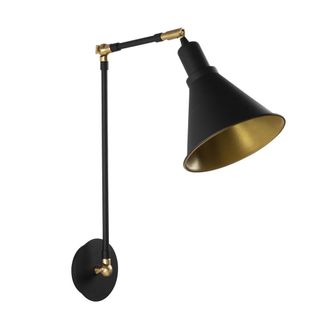 Wonderlamp Aplique articulado negro de metal con luz orientable