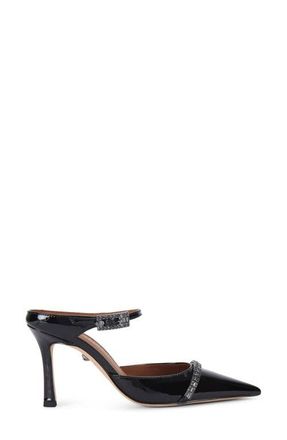 Kurt Geiger Embellished Pointed Toe Ankle Strap Pump in Black at Nordstrom, Size 10.5Us